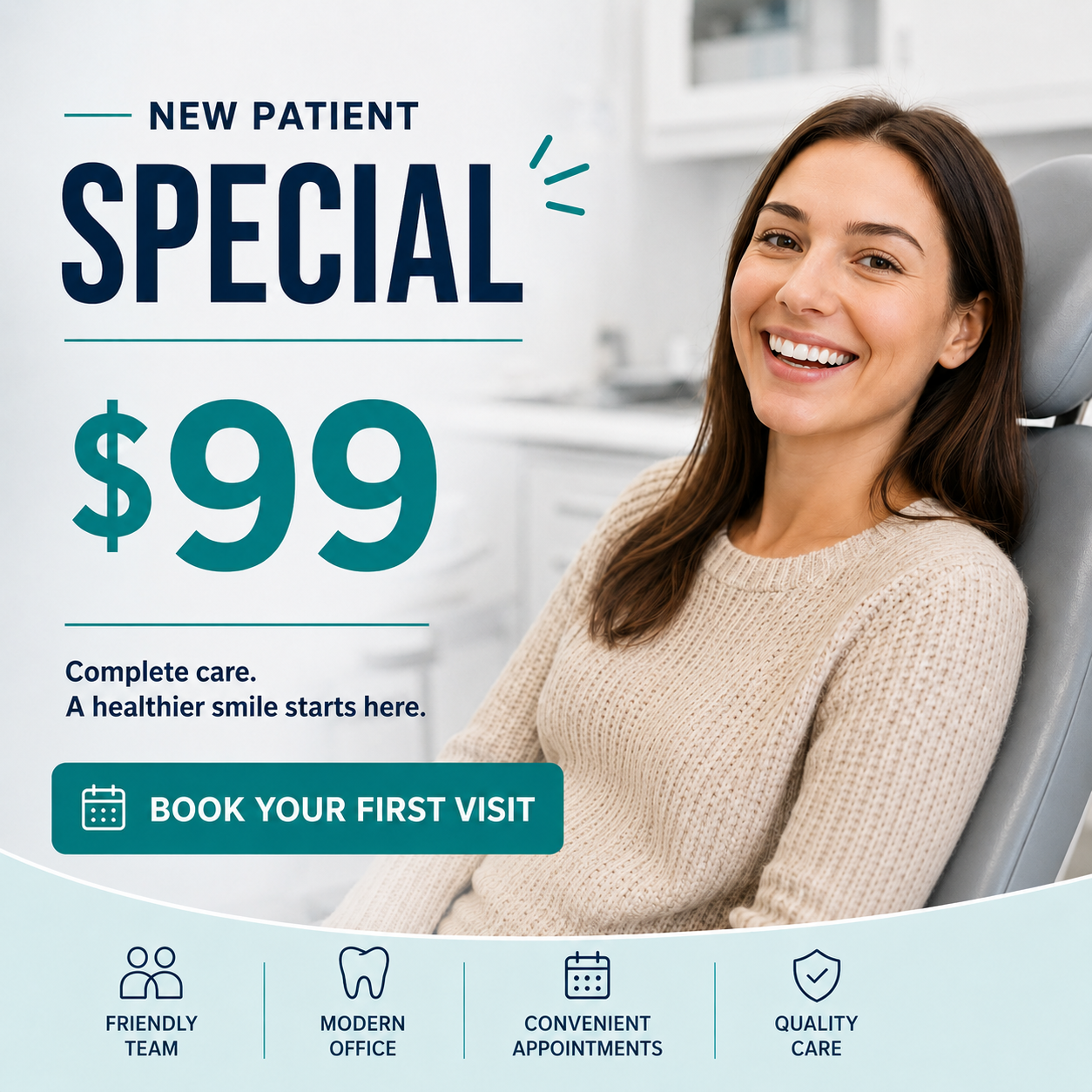 Dental practice ad creative produced by Growbi, variation 13