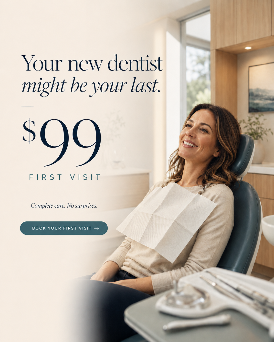 Dental practice ad creative produced by Growbi, variation 3
