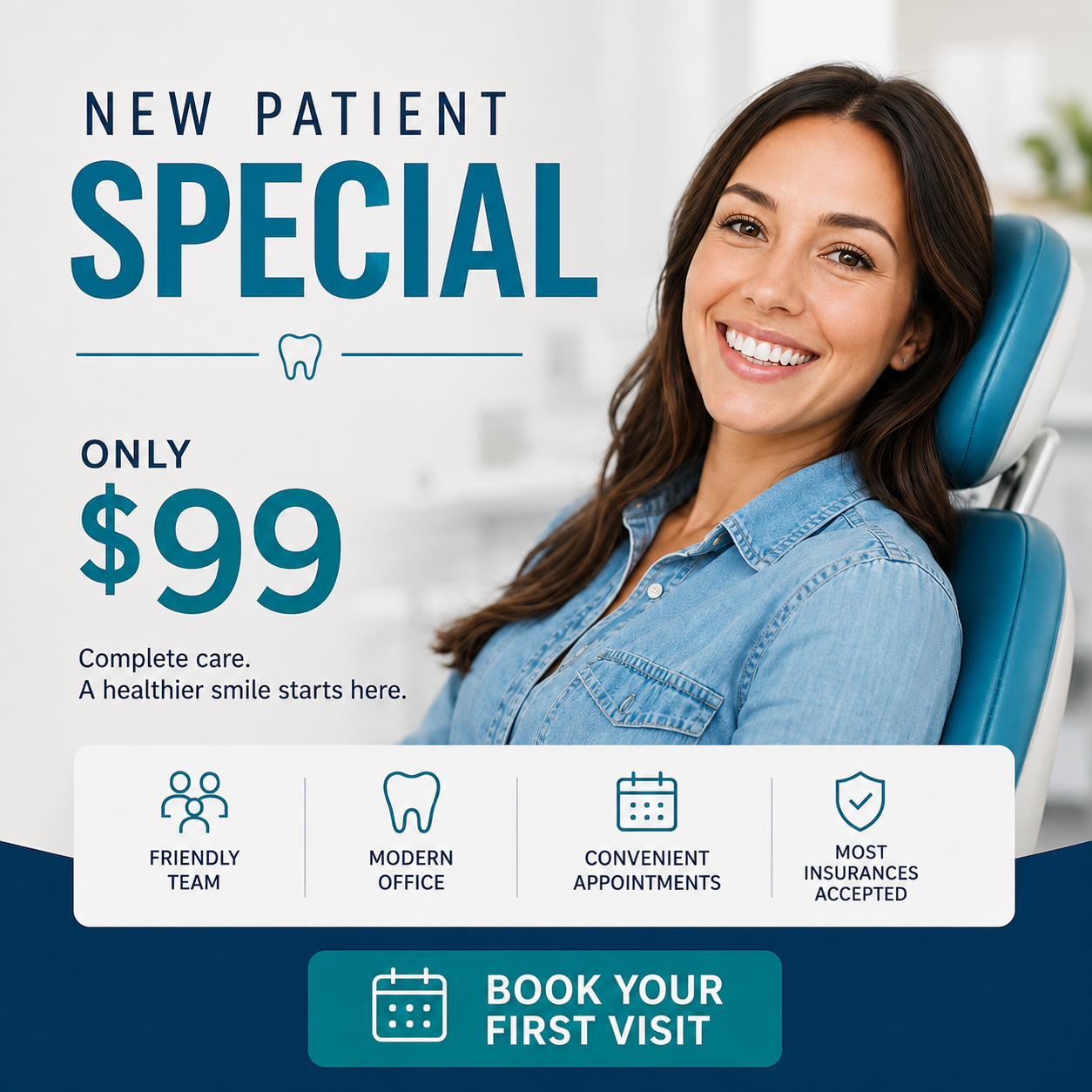 Dental practice ad creative produced by Growbi, variation 7